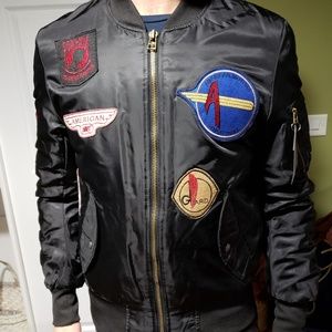 American Stich Bomber Jacket w/ Military Patches